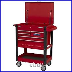 Sealey AP890M Heavy-Duty Mobile Tool & Parts Trolley with 5 Drawers Lockable Top