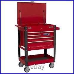 Sealey AP890M Heavy-Duty Mobile Tool & Parts Trolley with 5 Drawers Lockable Top