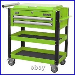 Sealey HD Mobile Tool & Parts Trolley 2 Drawer-Locking Top HV Green AP760MHV