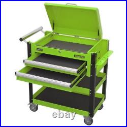 Sealey HD Mobile Tool & Parts Trolley 2 Drawer-Locking Top HV Green AP760MHV