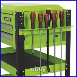 Sealey HD Mobile Tool & Parts Trolley 2 Drawer-Locking Top HV Green AP760MHV