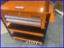 Sealey H/Duty Mobile Tool & Parts Trolley 2 Drawers & Lockable Top Orange (B)