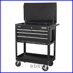 Sealey Heavy-Duty Mobile Tool & Parts Trolley with 4 Drawers & Lockable Top Blac