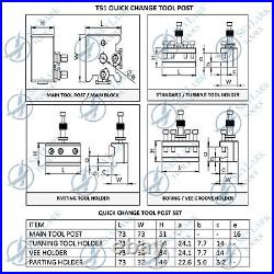 T51 Quick Change Toolpost Standard Boring Parting Holder 5 Pieces Set