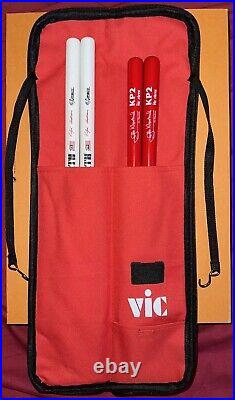 Vic Firth drum stick bag with sticks and tuning tool drum stand practice pad