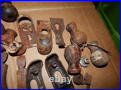 Vintage Wood Plane Handles & Parts Lot Of 45 Pieces Estate Find