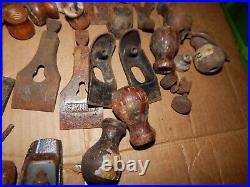 Vintage Wood Plane Handles & Parts Lot Of 45 Pieces Estate Find