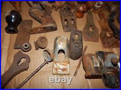 Vintage Wood Plane Handles & Parts Lot Of 45 Pieces Estate Find