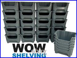 WOW Plastic Order Picking Parts Storage Bins Boxes With Scooped Front stack nest