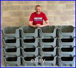 WOW Plastic Order Picking Parts Storage Bins Boxes With Scooped Front stack nest