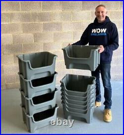 WOW Plastic Order Picking Parts Storage Bins Boxes With Scooped Front stack nest