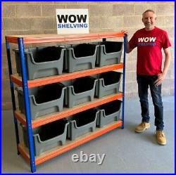 WOW Plastic Order Picking Parts Storage Bins Boxes With Scooped Front stack nest